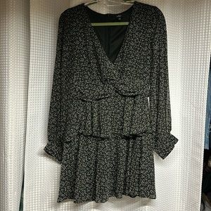 Tell You I Love You Black Floral Print Twist-Front Mini Dress